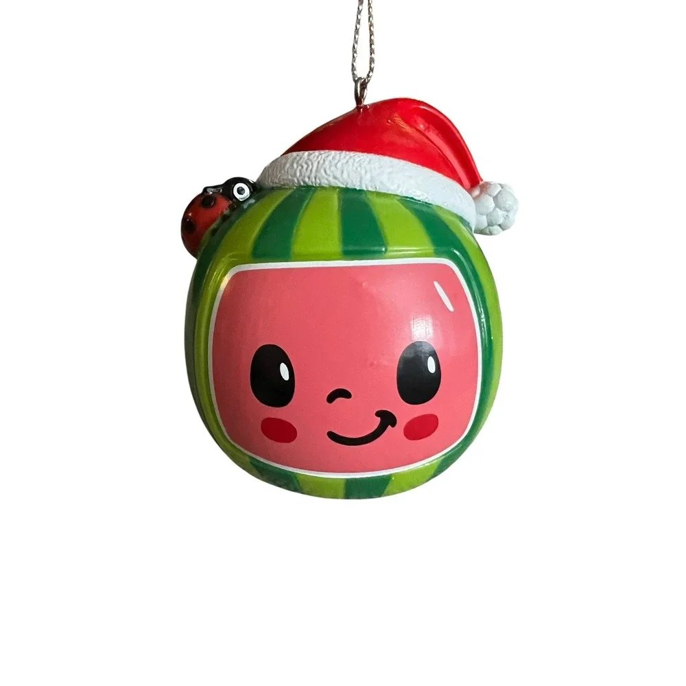 Kurt Adler Cocomelon Watermelon with Santa Hat Christmas Ornament‎ Ladybug